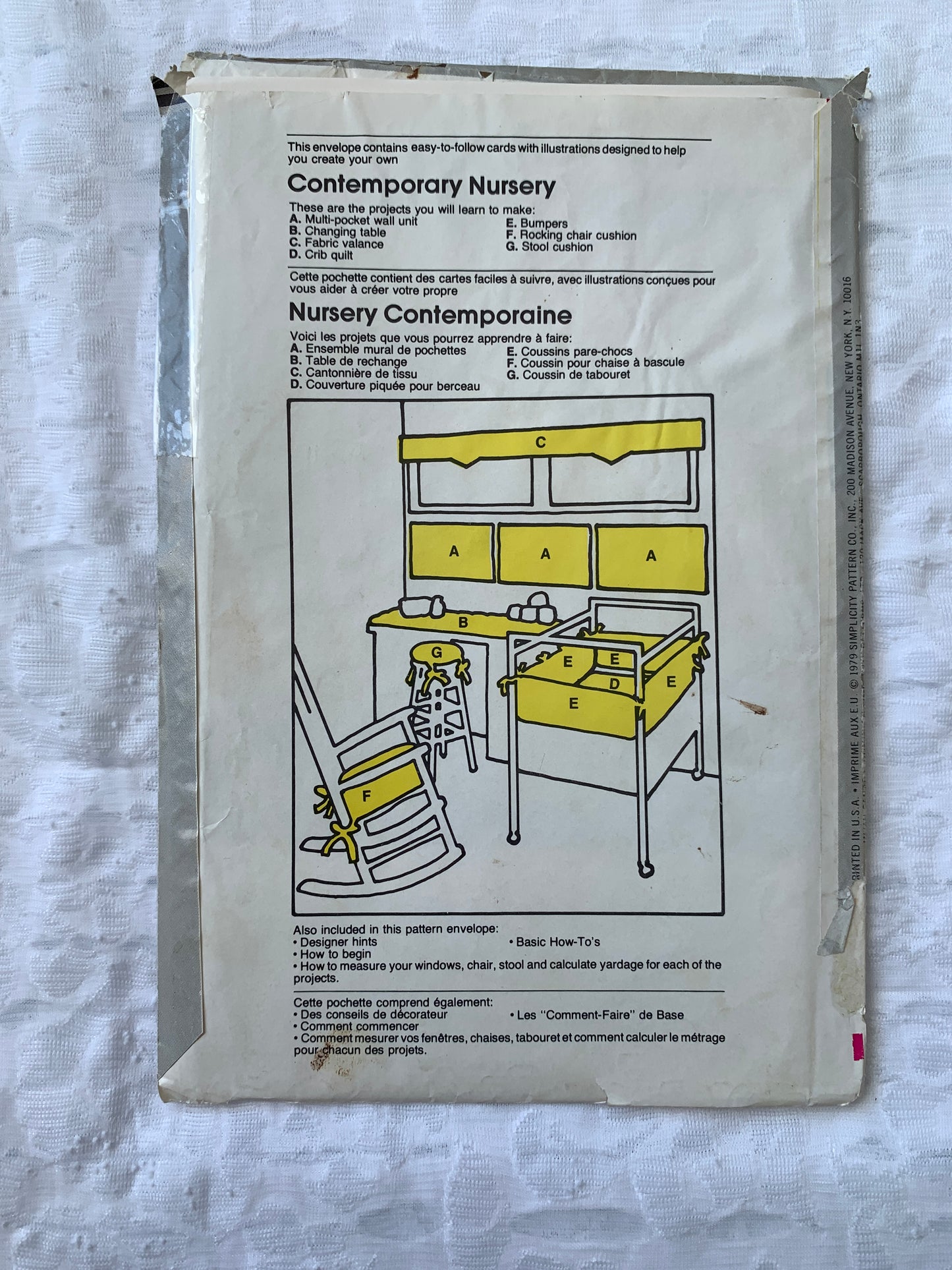 Simplicity Sewing Pattern 115 Crafts, 7 Organizers, Sewing, Nursery, Wall, Bedside, Uncut, Vintage 1979