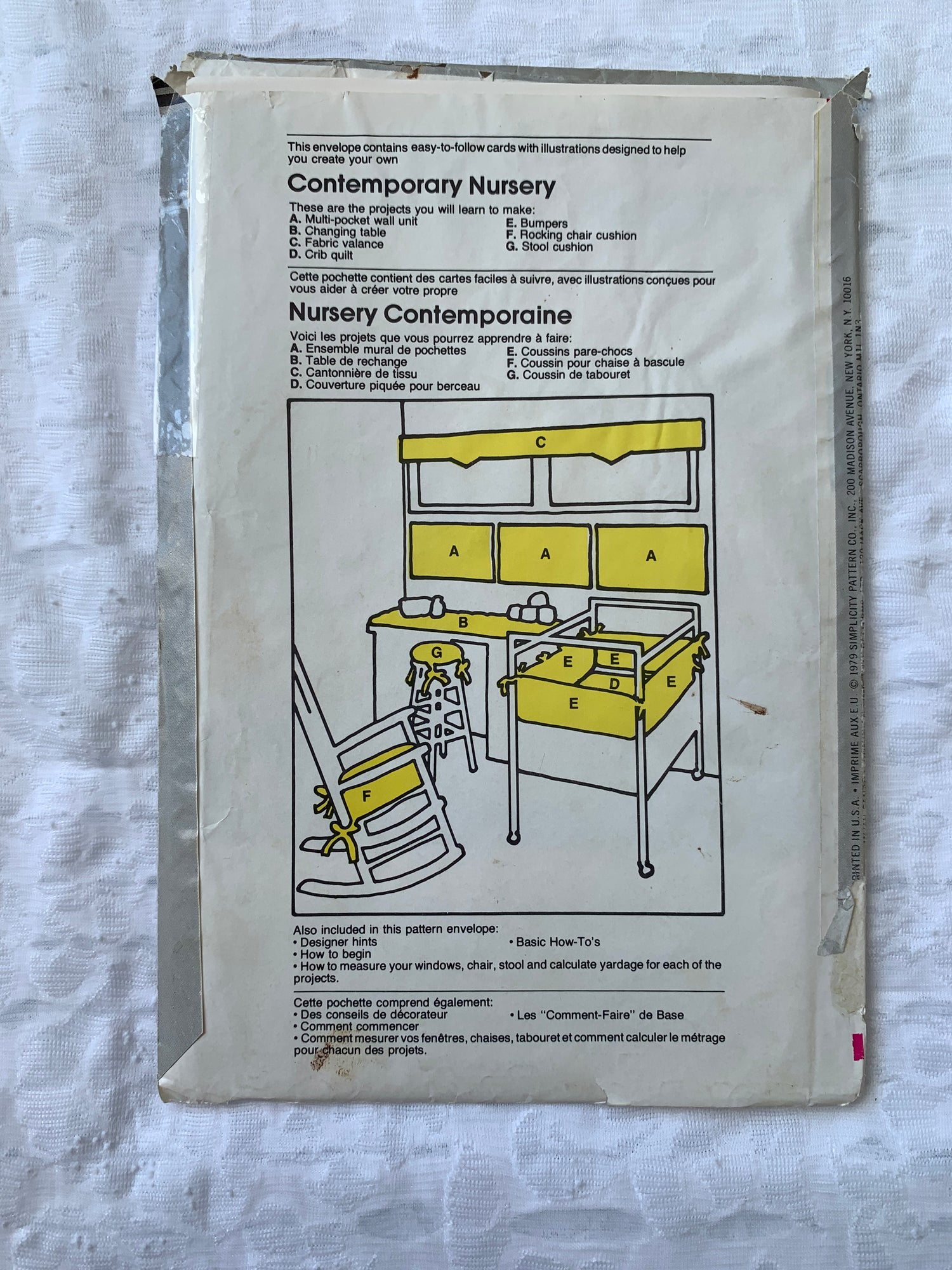 Simplicity Sewing Pattern 115 Crafts, 7 Organizers, Sewing, Nursery, Wall, Bedside, Uncut, Vintage 1979