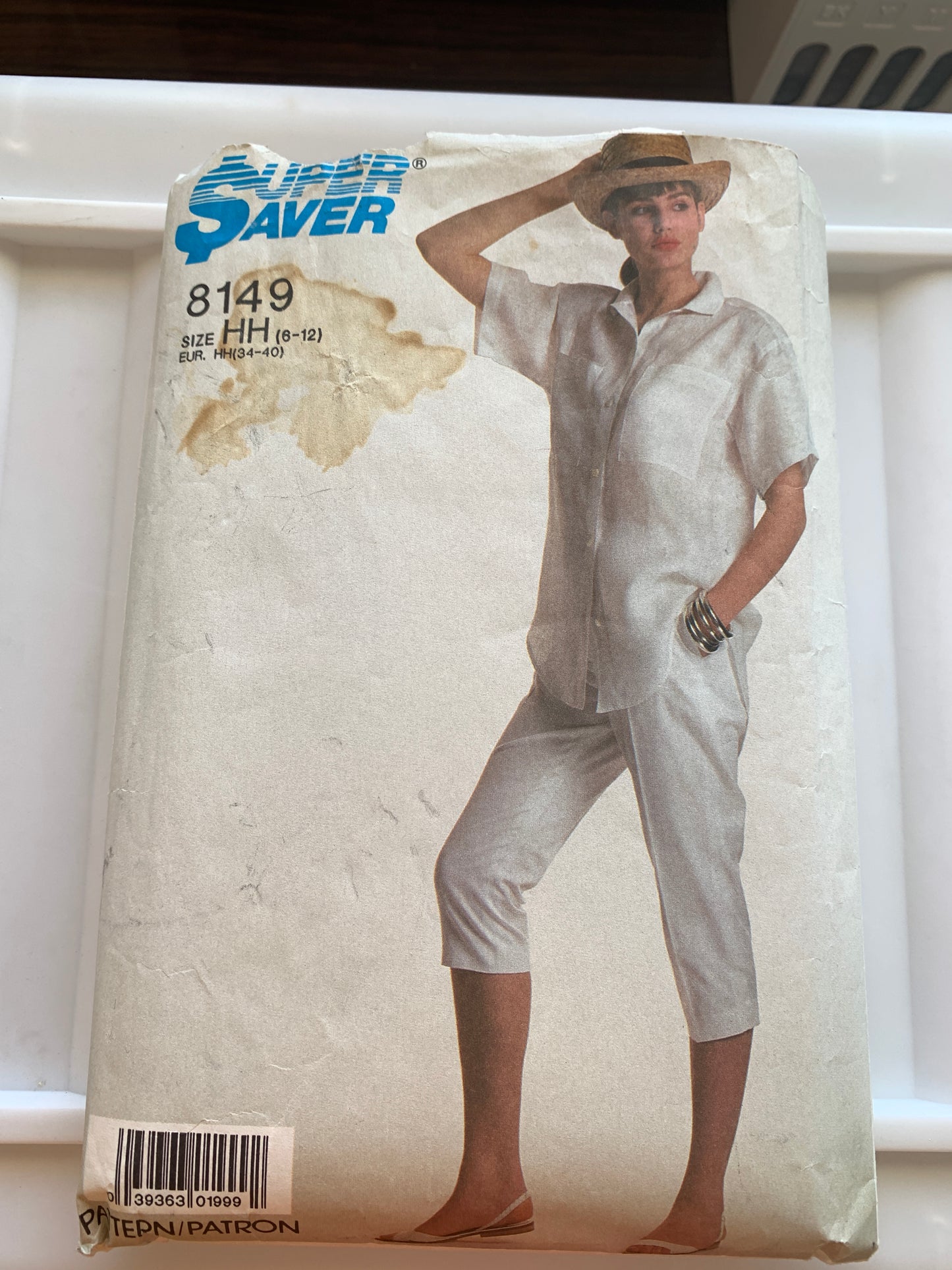 Simplicity Sewing Pattern 8149 Super Saver Pants, Top,  Loose-Fitting, Zipper Front, Size  6-12, Cut, Vintage 1987