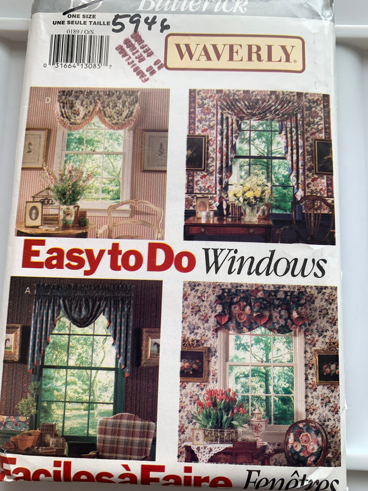 Butterick Sewing Pattern 5946 Window Shades, Coverings, 12 Variations, Unlined, Curtains, Jabot, Valance, Swag, Cafe, Uncut, Vintage 1992