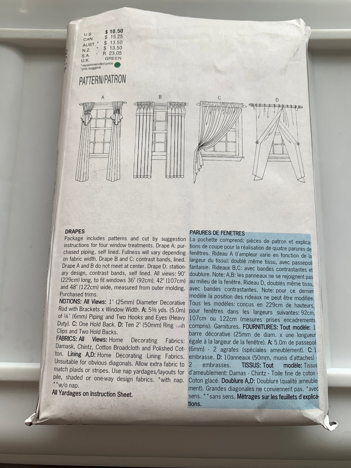 Butterick Sewing Pattern Waverly 4758 Window Shades, Coverings, 4 Variations, Curtains, Drapes, Uncut, Vintage 1996