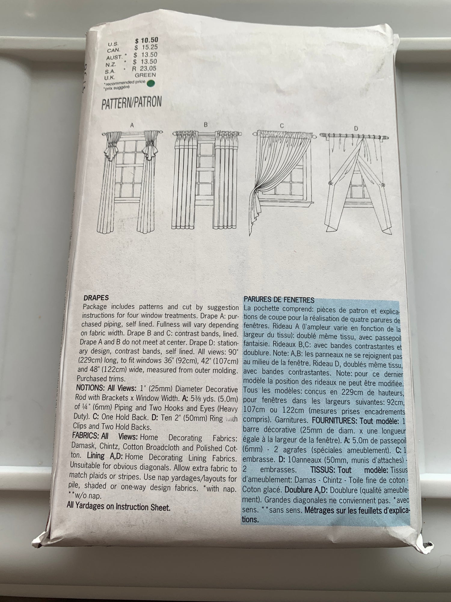 Butterick Sewing Pattern Waverly 4758 Window Shades, Coverings, 4 Variations, Curtains, Drapes, Uncut, Vintage 1996