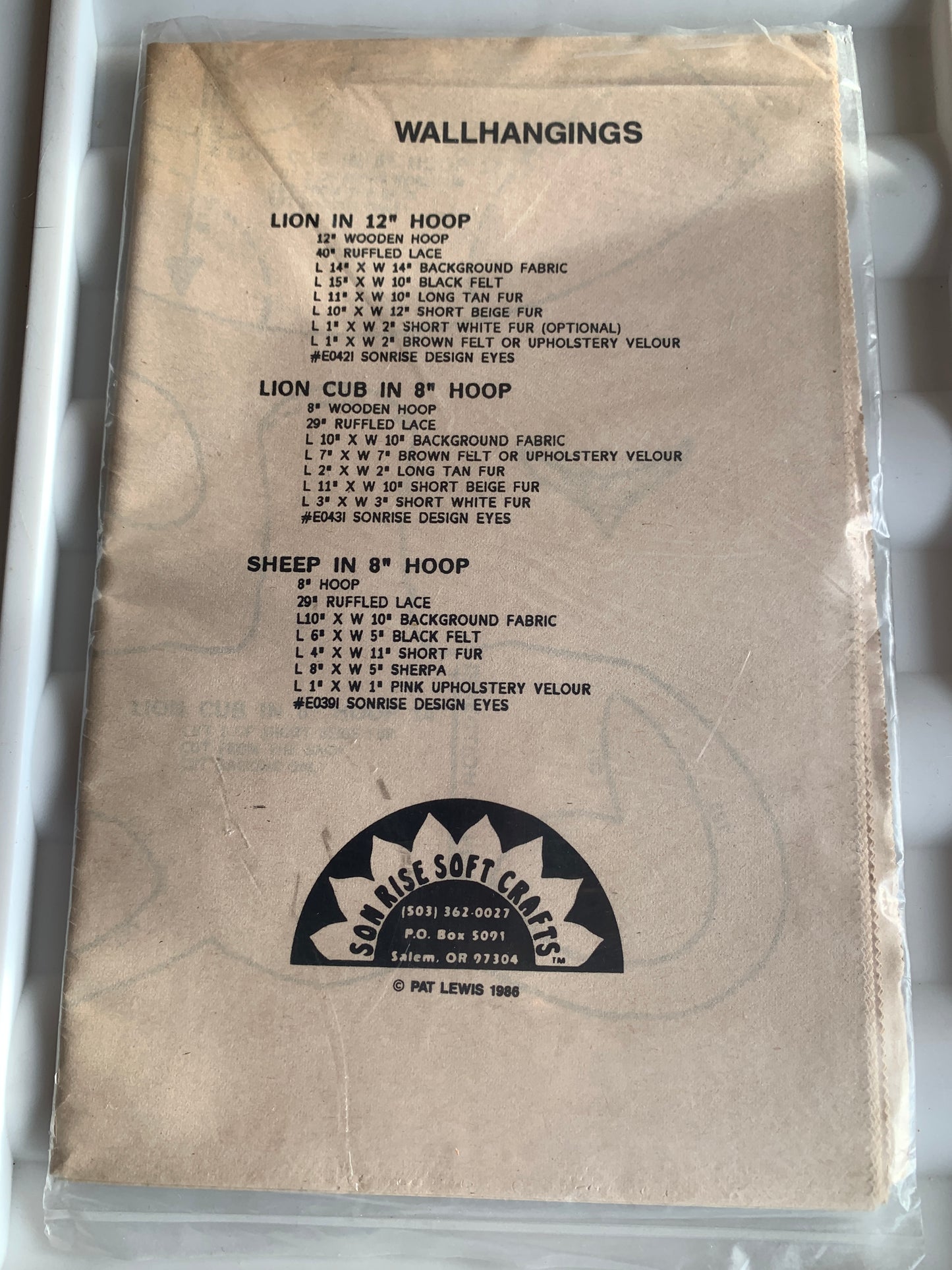 Son Rise Soft Craft Wall Hanging Animal Pattern Dogs, Poodle, Collie, Sheepdog, Various Sizes, Uncut, Vintage 1981