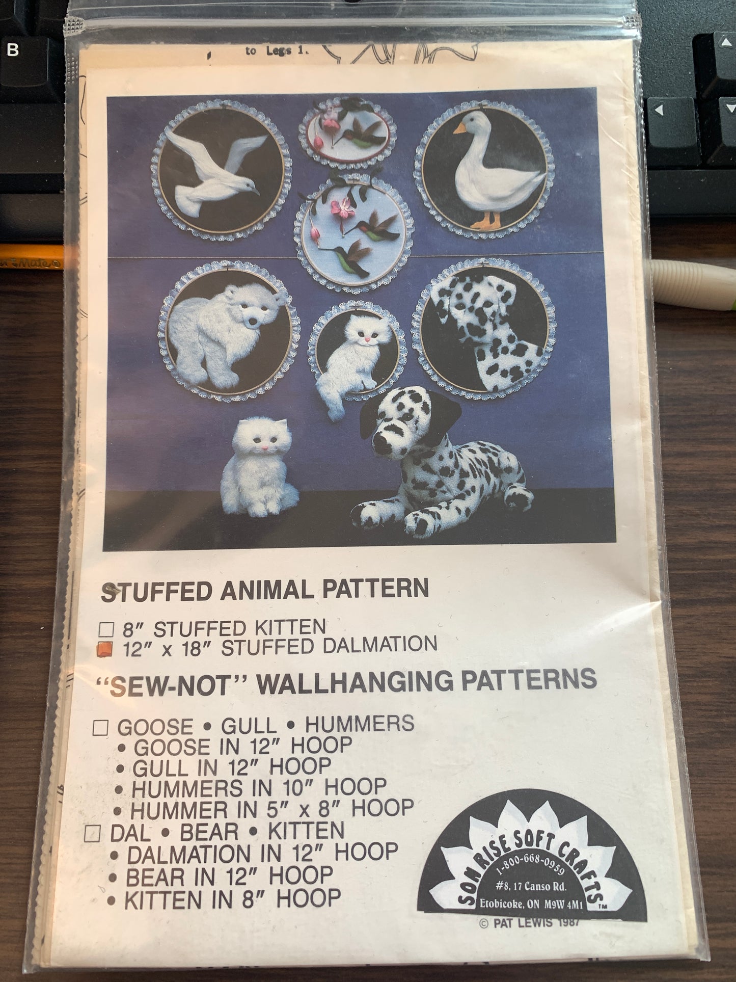 Son Rise Soft Craft Stuffed Animal Pattern Dalmation, Size 18 x 12", Uncut, Vintage 1981