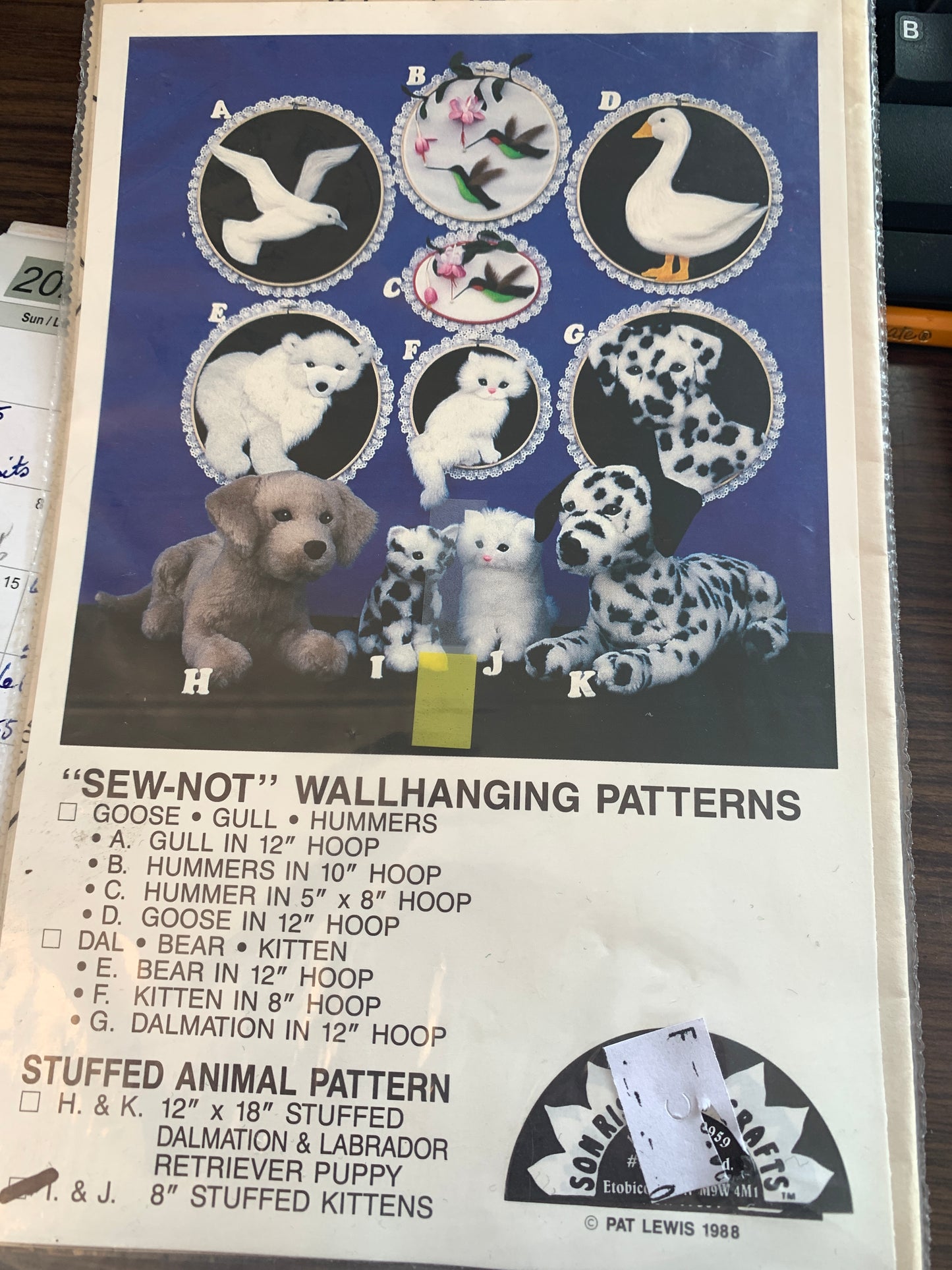 Son Rise Soft Craft Stuffed Animal Pattern  I, Kittens Size 8 Inches, Uncut, Vintage 1981