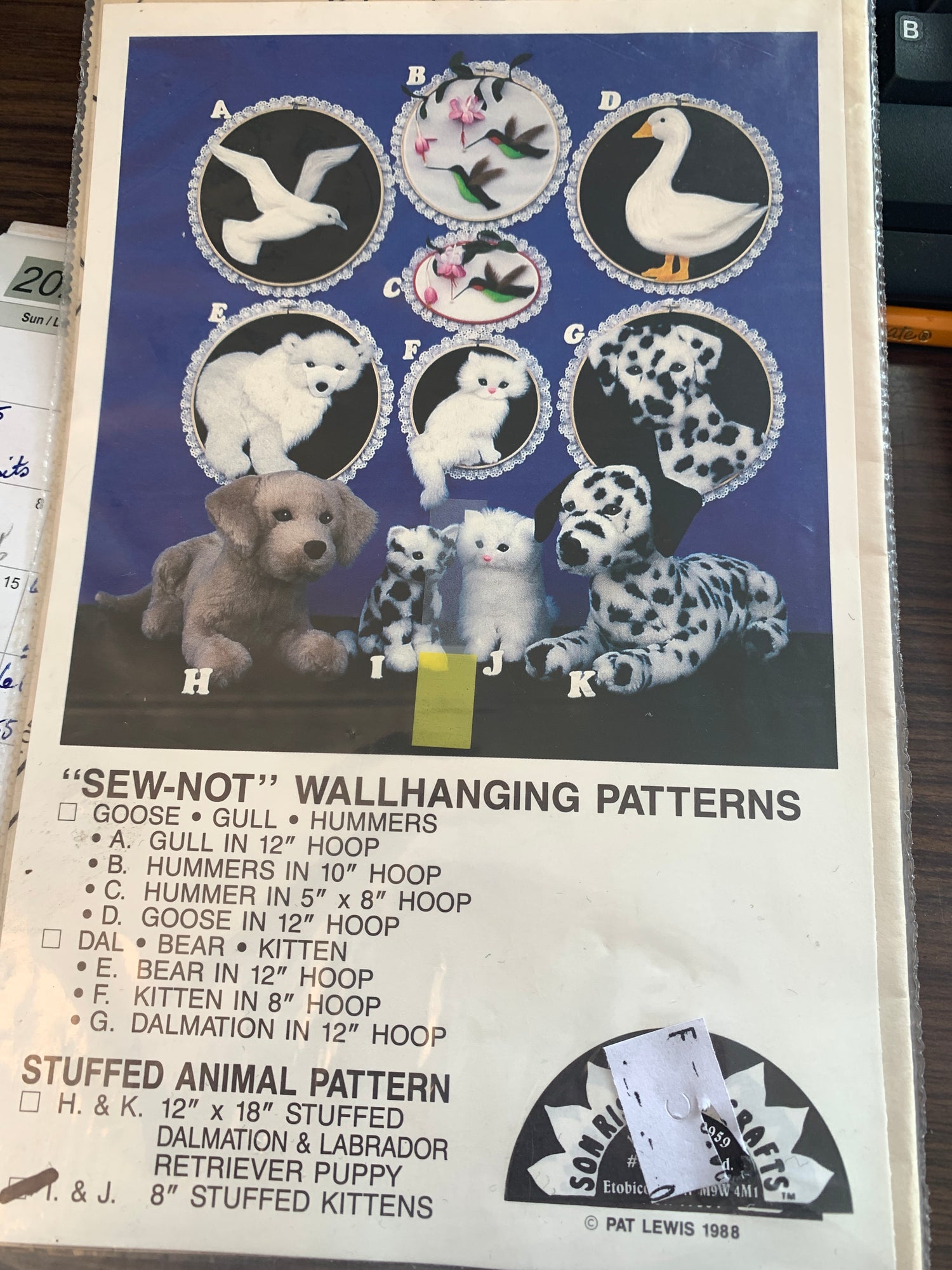 Son Rise Soft Craft Stuffed Animal Pattern  I, Kittens Size 8 Inches, Uncut, Vintage 1981