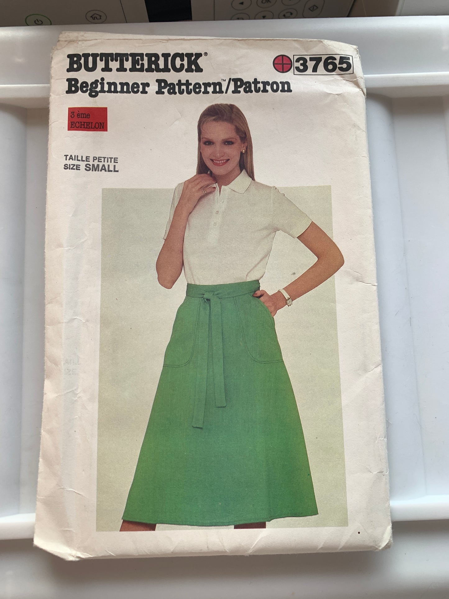 Butterick Sewing Pattern 3765 Misses' Skirt, Back Wrap, Size 8-10, Uncut, Vintage 1992