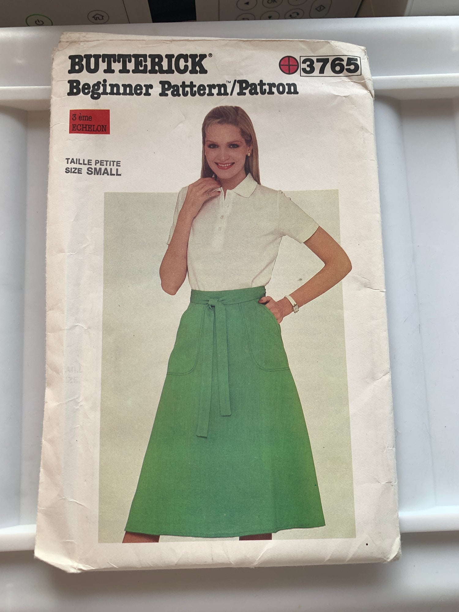 Butterick Sewing Pattern 3765 Misses' Skirt, Back Wrap, Size 8-10, Uncut, Vintage 1992