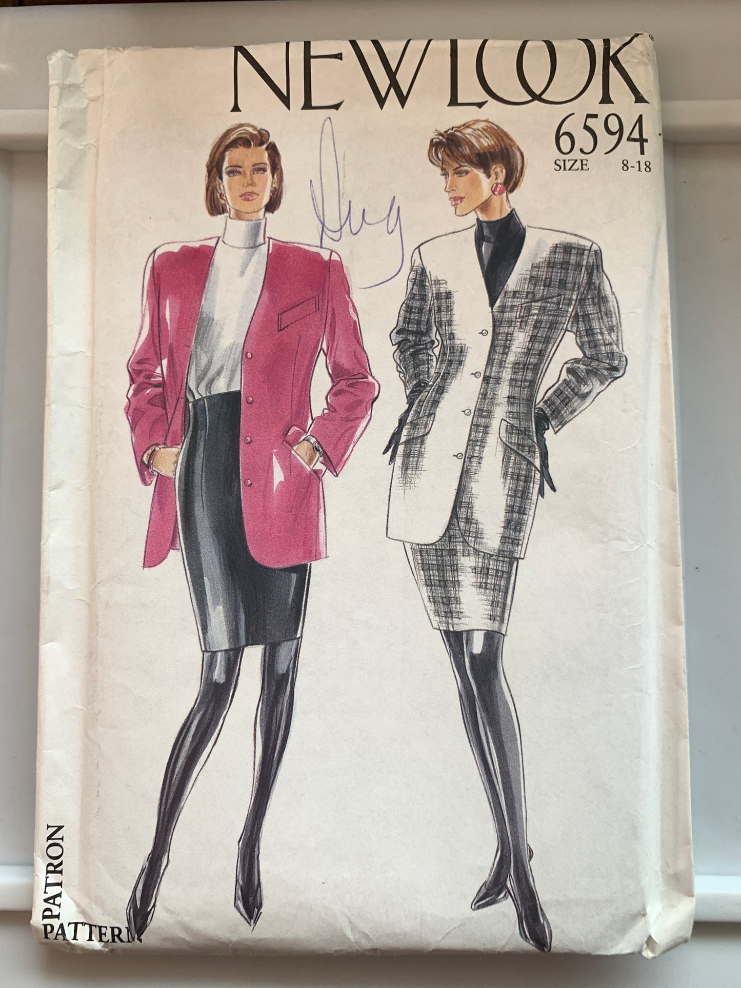 Simplicity New Look Sewing Pattern 6594 Misses' Jacket, Skirt, Button Front, Long Sleeves, Size 8-18, Uncut, 2002 