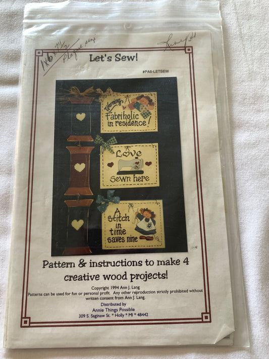 Creative Wood Projects, Let's Sew, Annie Things Possible, Instructions