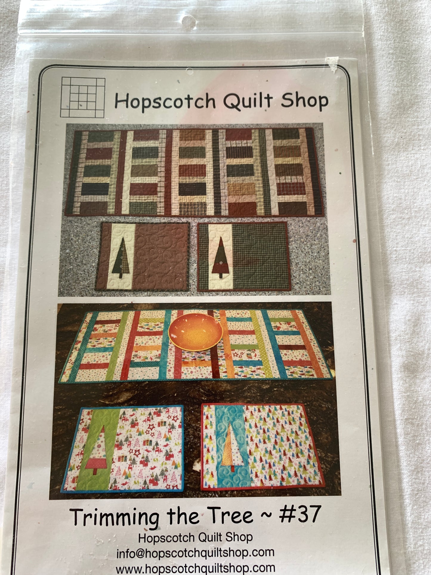 Christmas Runners, Quilted, Trimming the Tree #37 Wall Hanging, Placement, 2 Selections, Hopscotch Quilt