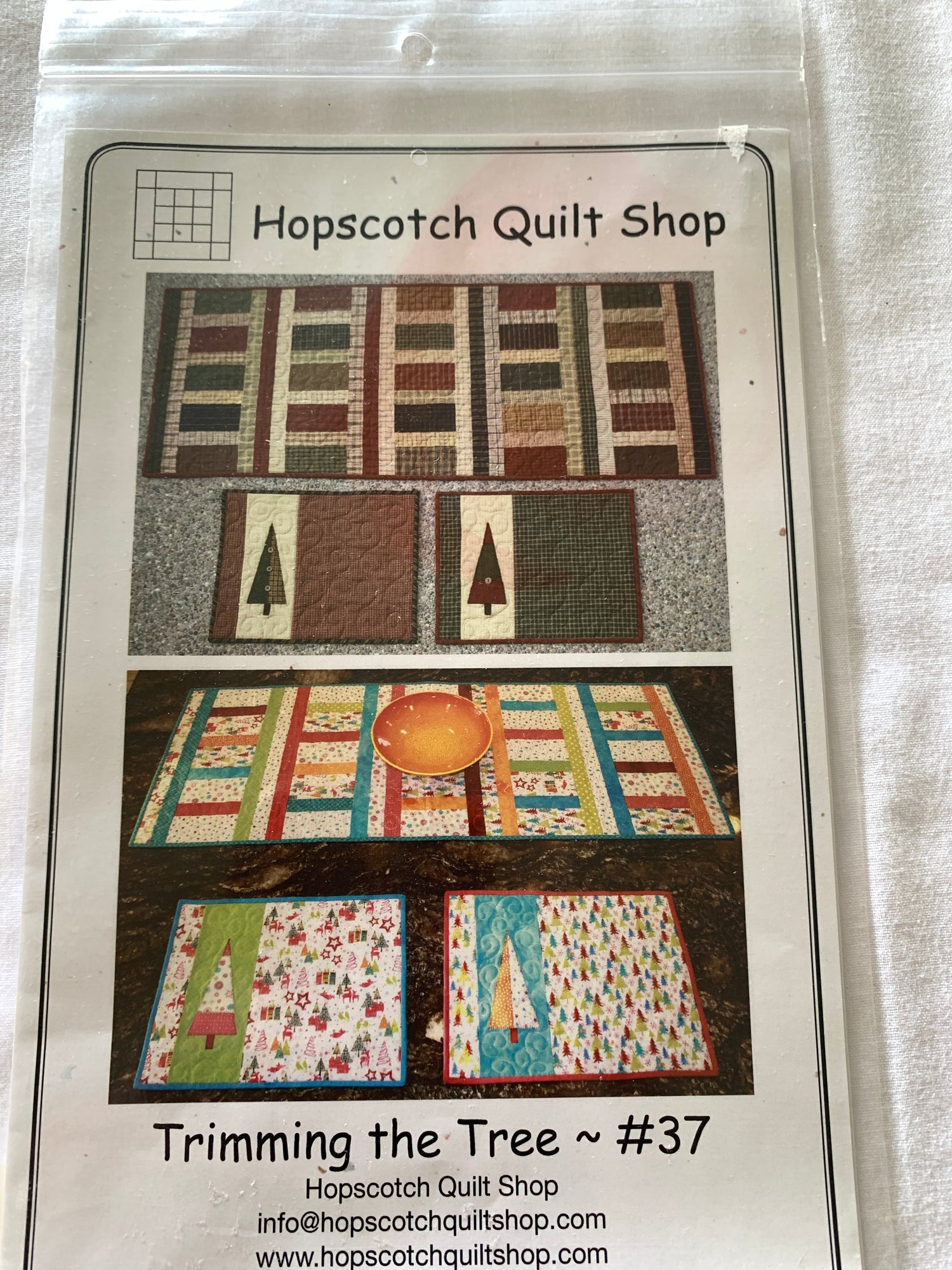 Christmas Runners, Quilted, Trimming the Tree #37 Wall Hanging, Placement, 2 Selections, Hopscotch Quilt
