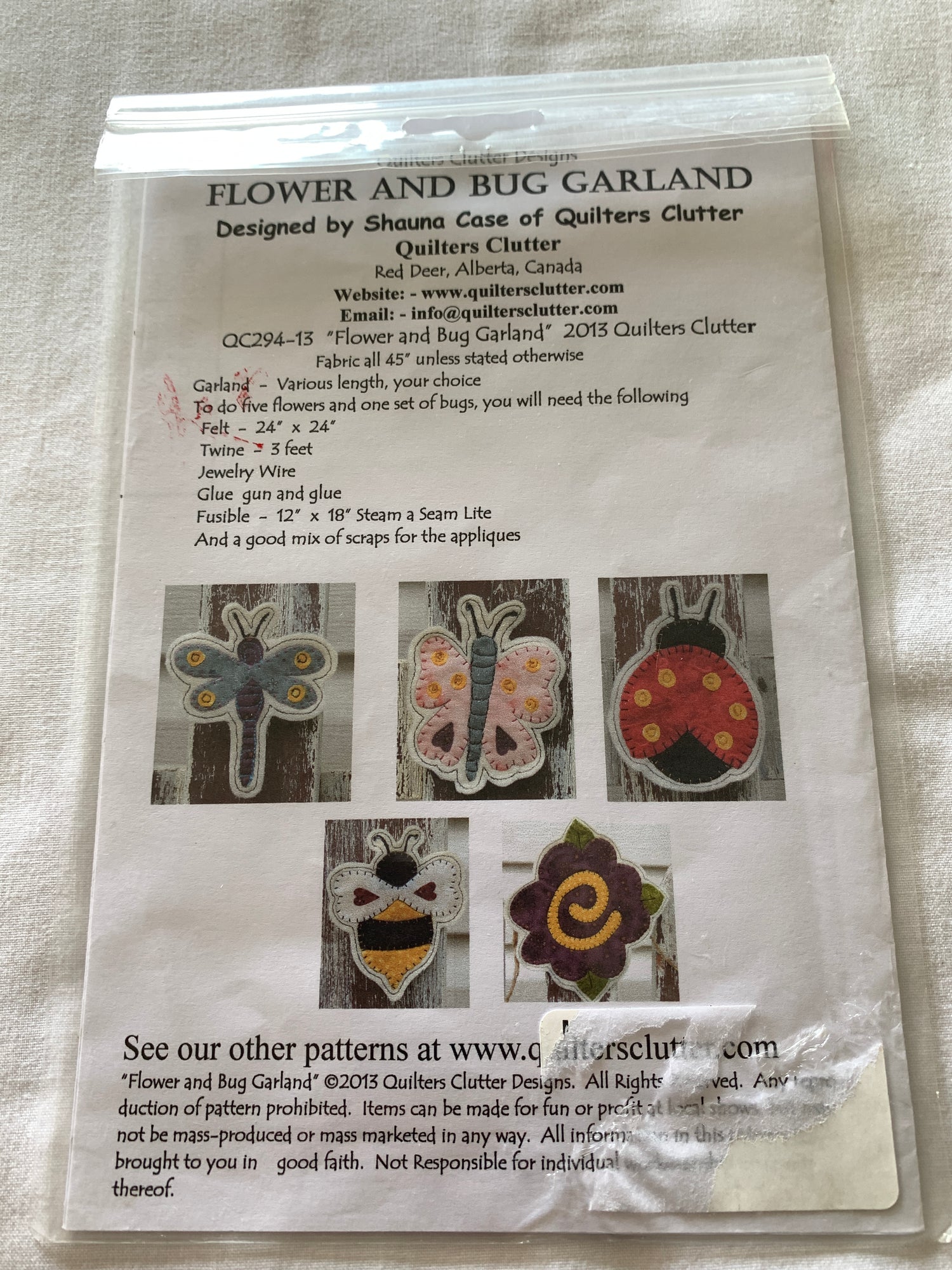 Flower and Bug Garland, Banner, Shauna Case, Quilted, 2013