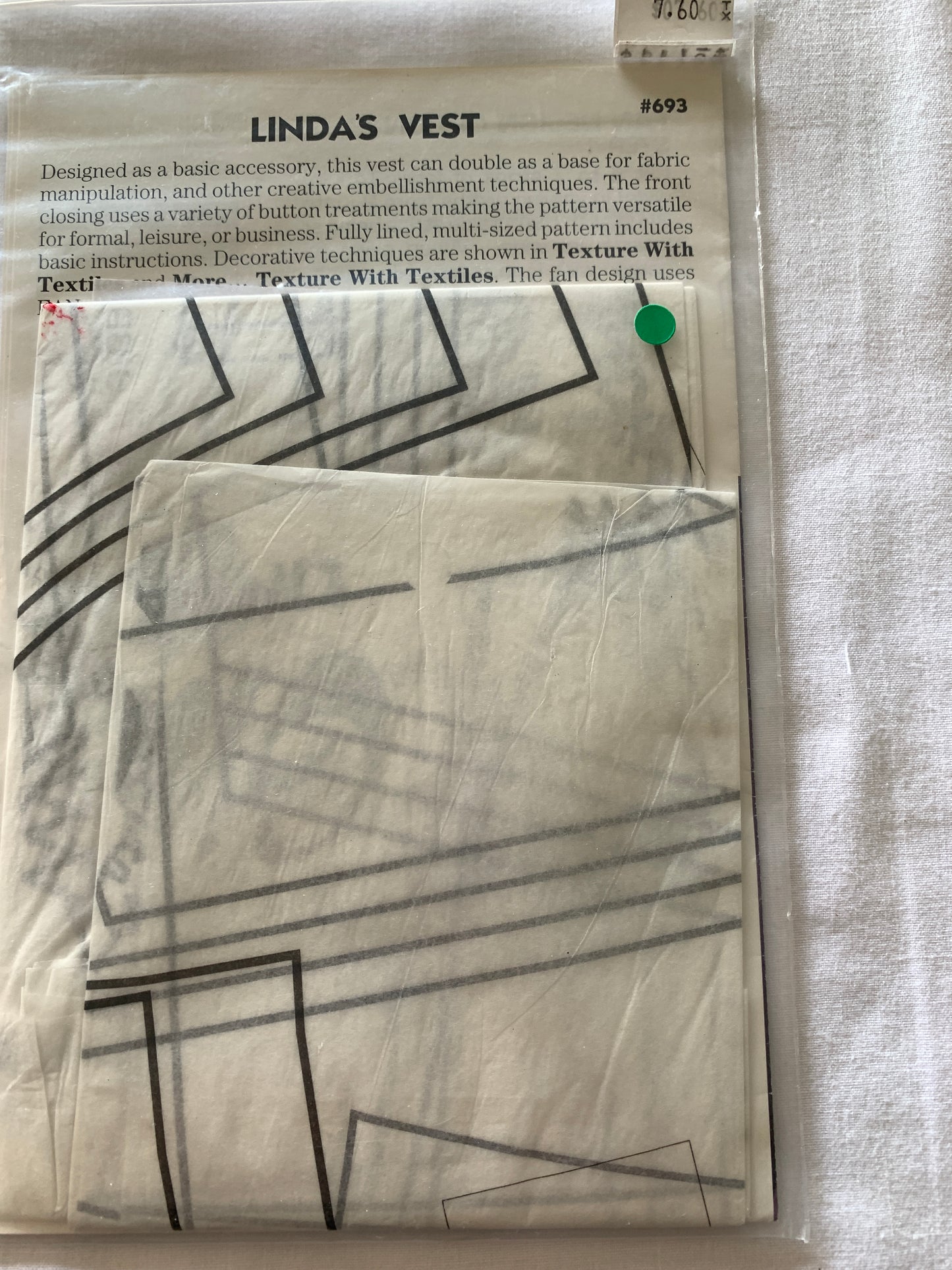 Quilting Pattern, Ghee's Linda's Vest, Fashion Accessory