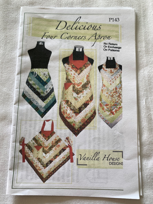 Quilted Aprons, Four Corner, Vanilla House Designs, Full or Half Apron