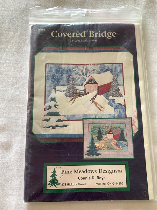Wall Hanging, Covered Bridge, Pine Meadows Designs, Connie D. Roys
