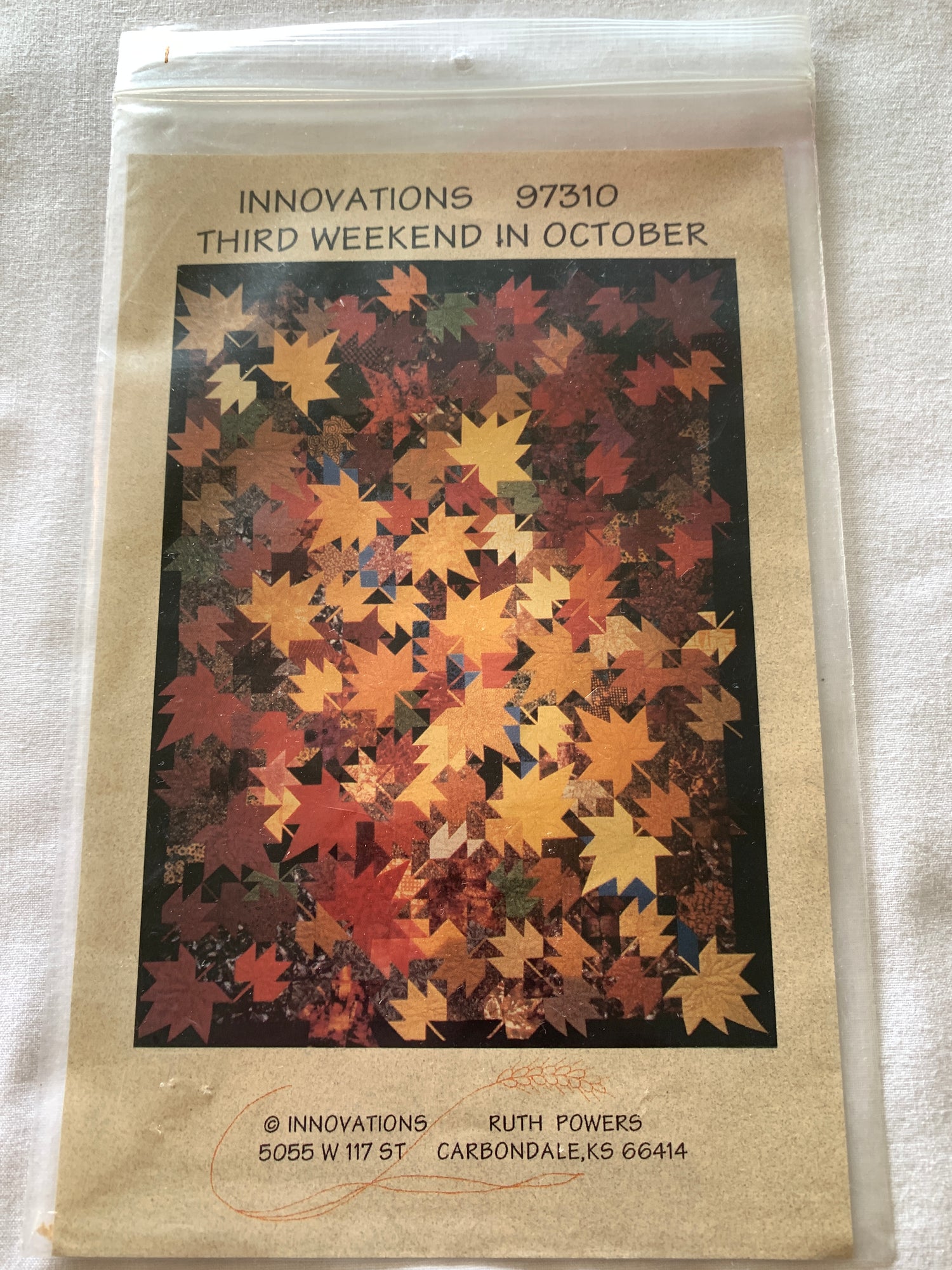 Quilted Blanket, Innovations, Fall/Autumn Theme, Thanksgiving, Ruth Powers, 84 x 104 Inches
