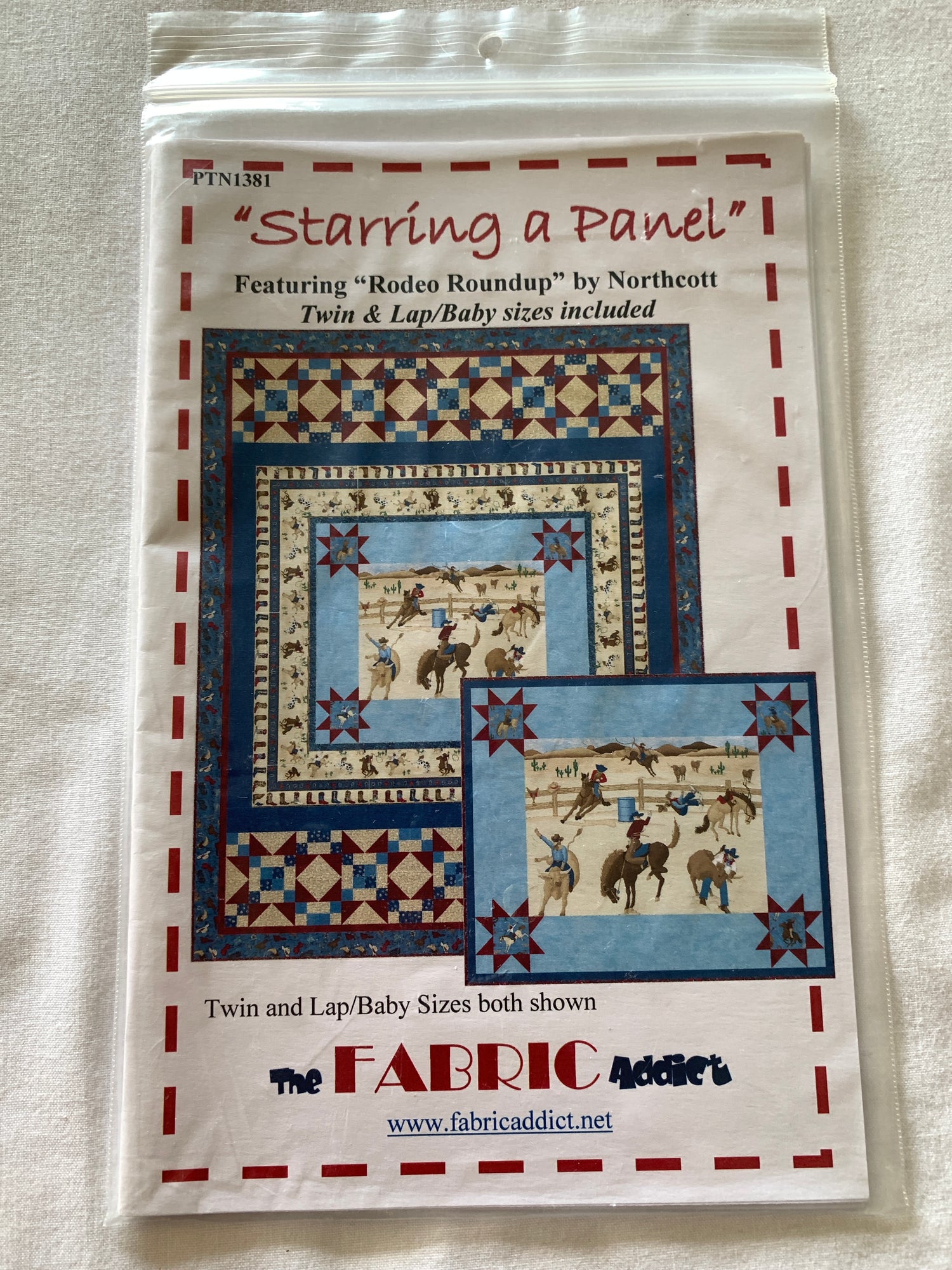 Twin or Lap Blanket Rodeo Roundup, Northcott, The Fabric Addict, Karen Schindler Bialik, Stars