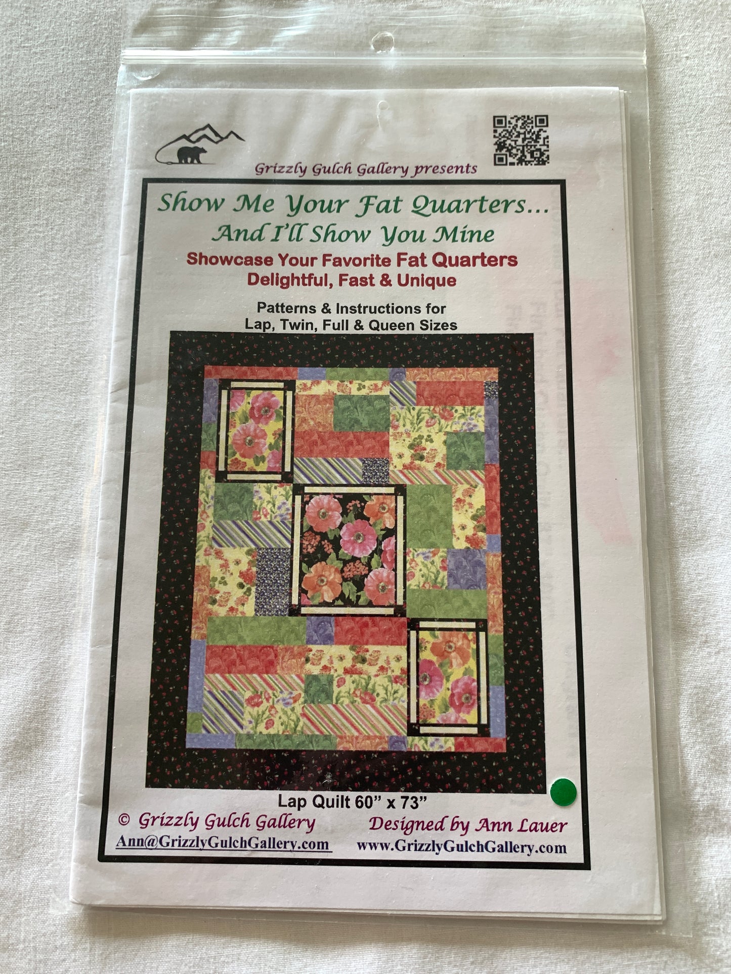 Quilted Blankets, Grizzly Gulch Gallery, Fat Quarters, Lap Quilt 60" x 73", Ann Lauer