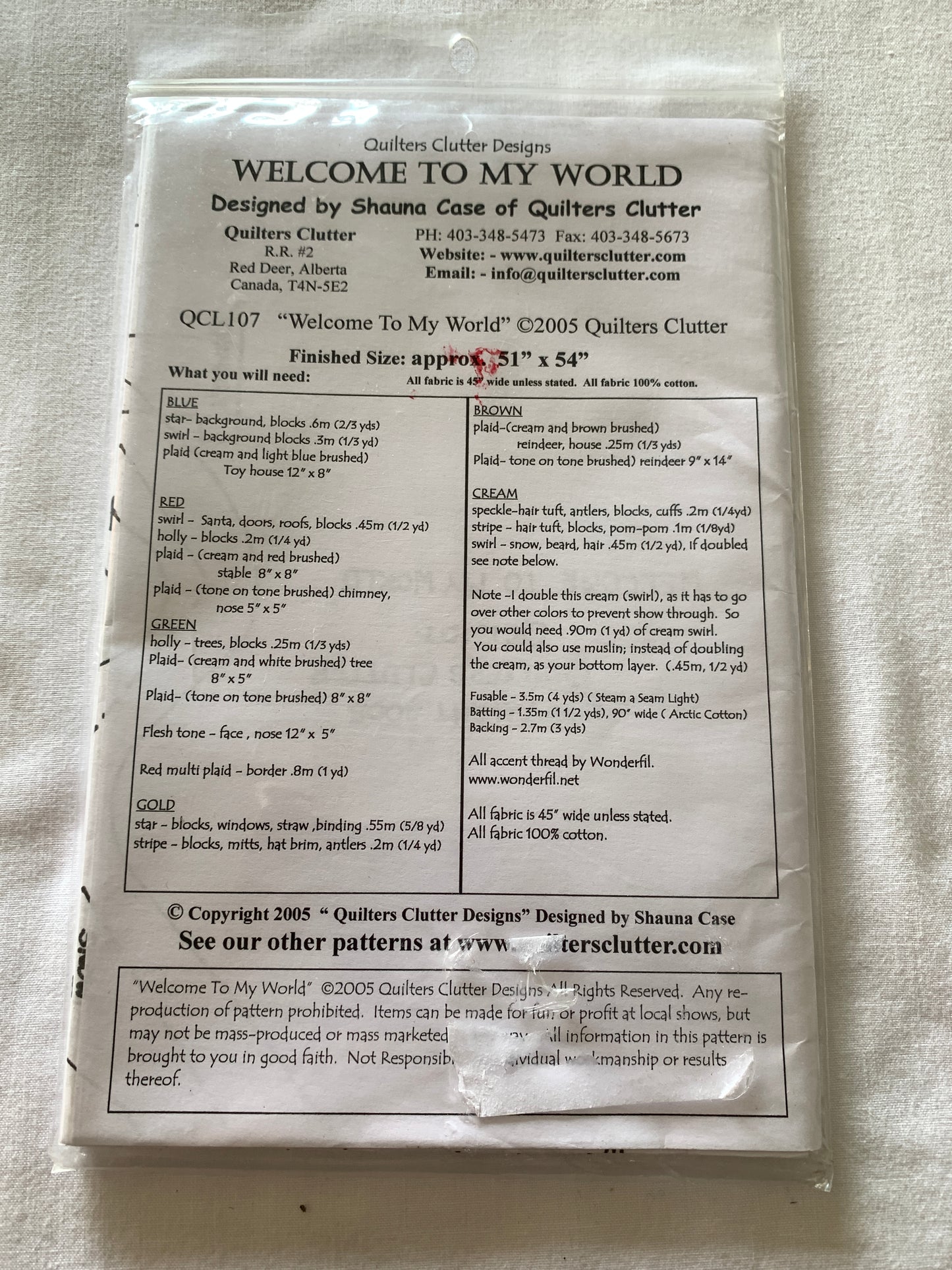 Quilt, Blanket, Welcome To My World, Shauna Case, Quilted, Quilters Clutter, 51 x 54 Inches