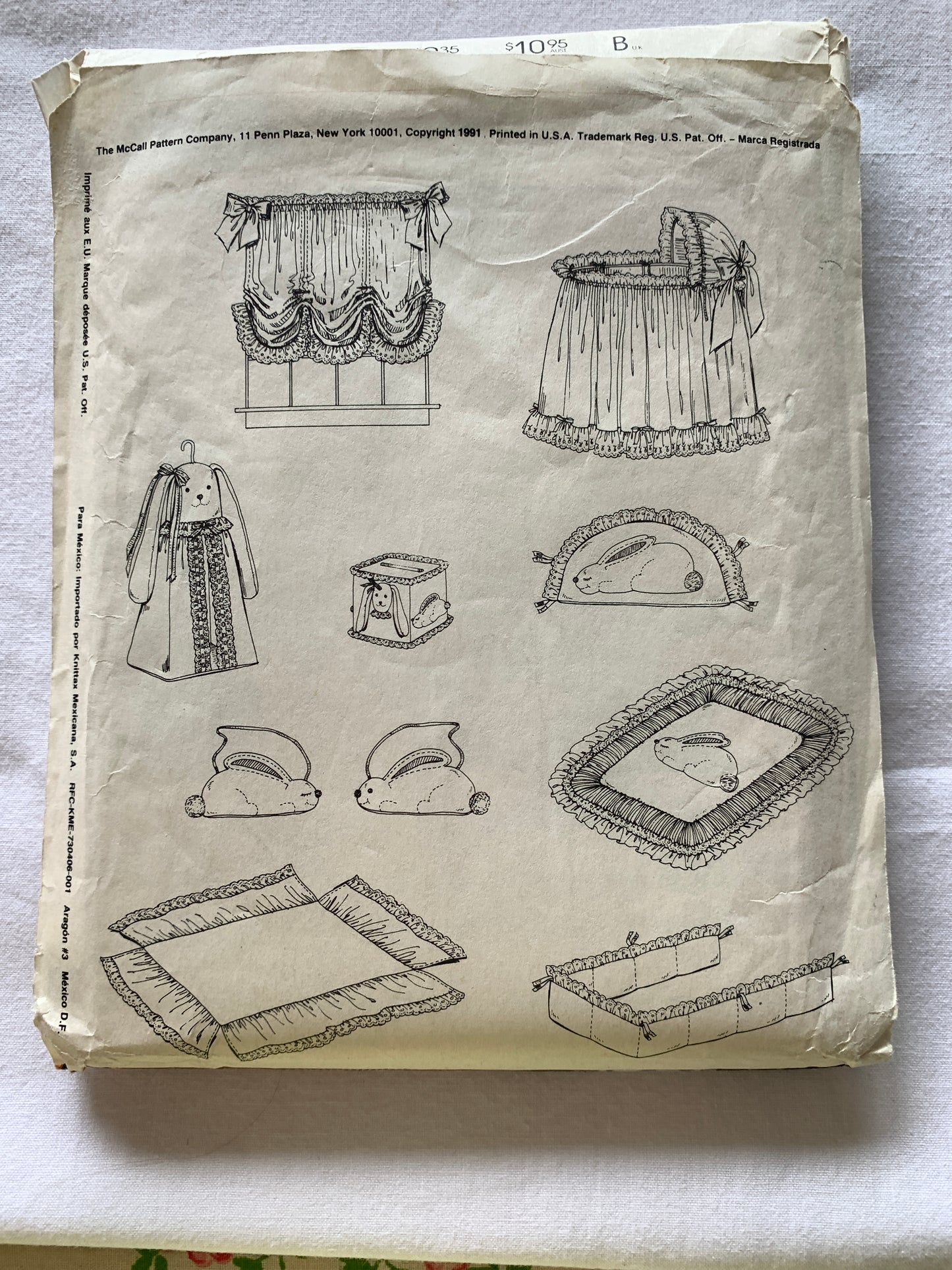 McCall's Sewing Pattern 5224 Crafts, Baby Room Essentials, Comforter, Dust Ruffle, Bumper, Laundry Bag, Caddy, Uncut, Vintage 1991