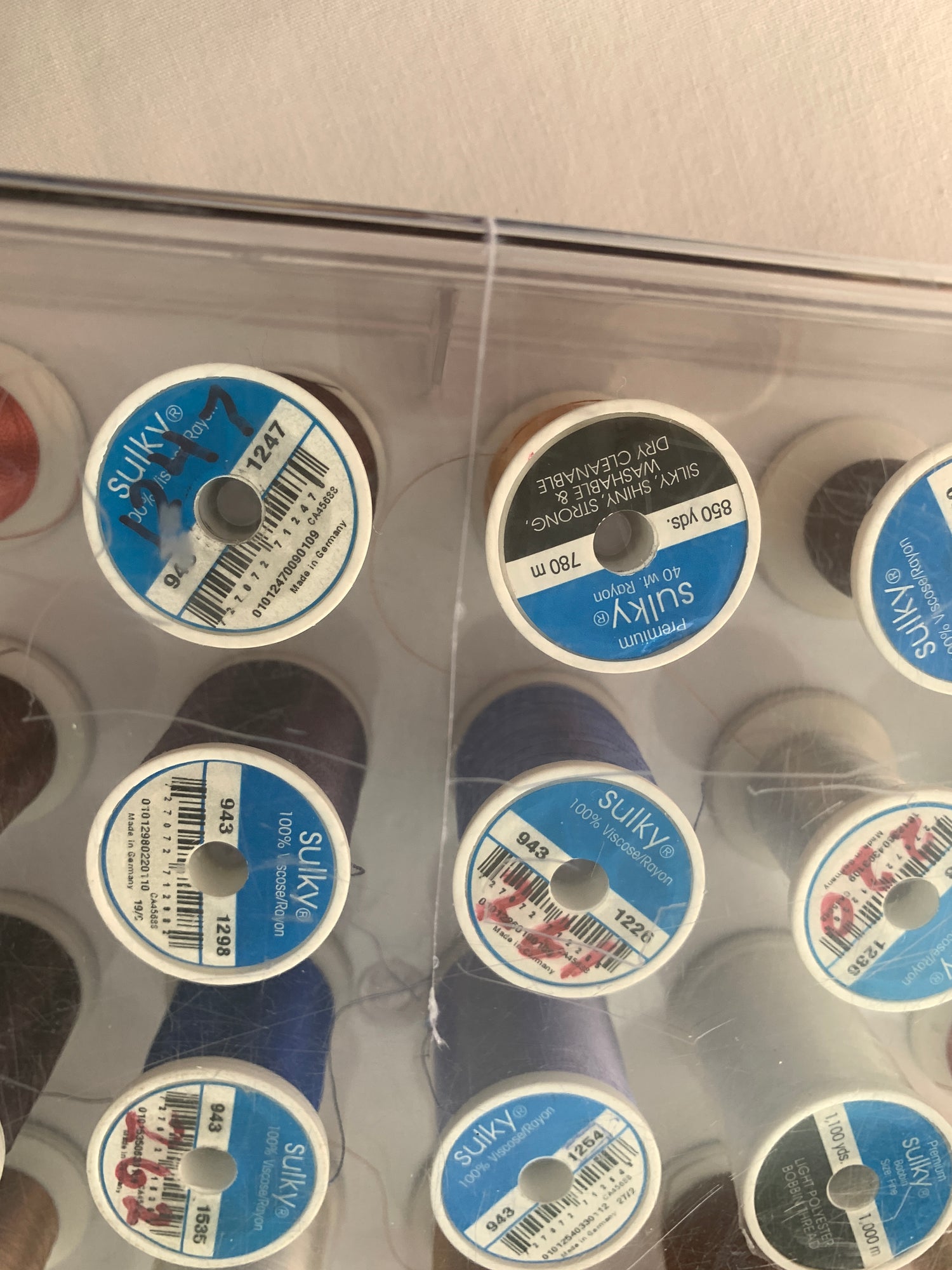 Sulky 100% Viscose Rayon Thread, Used, 30 Spools, Embroidery Thread, 850 Yards