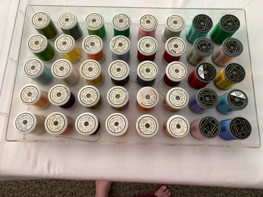 Janome Acryl 100% Embroidery Thread, Used, 40 Spools, Embroidery Thread, 