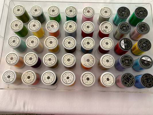 Janome Acryl 100% Embroidery Thread, Used, 40 Spools, Embroidery Thread,