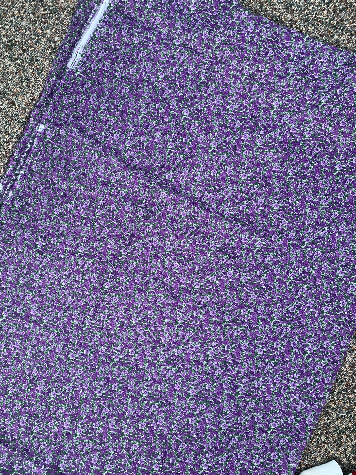 Purple Flower Chiffon 56 x 180 Inches, Silky, See Through, Soft New/Old Stock 