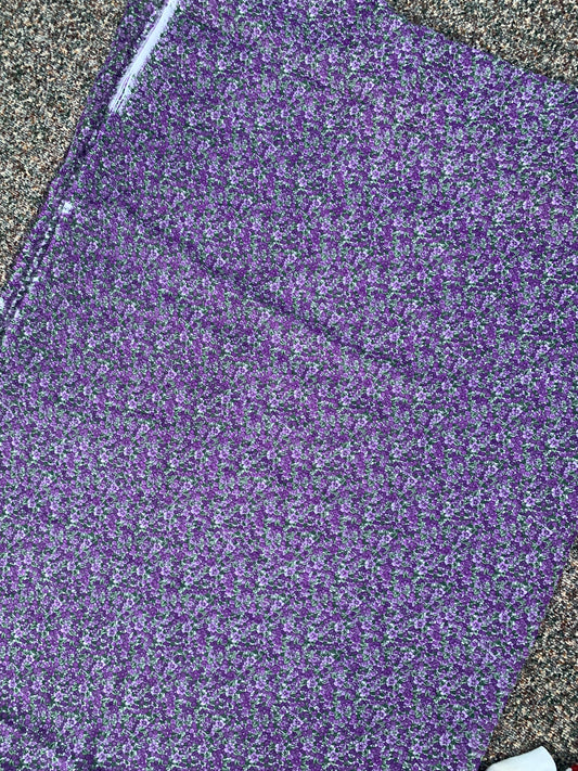 Purple Flower Chiffon 56 x 180 Inches, Silky, See Through, Soft New/Old Stock 