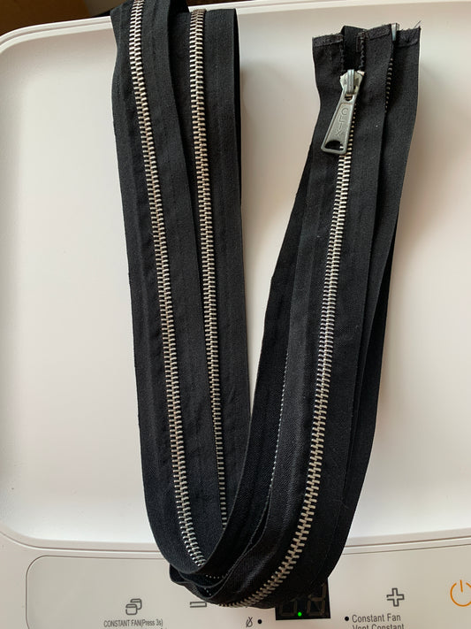 Metal Zipper, Non-Separating, 93 Inch, Navy Blue Color, New, Quilt