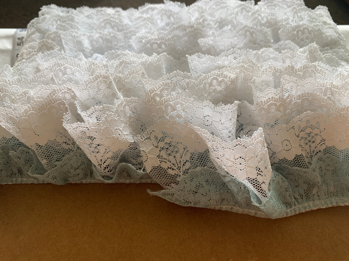 Lace Blue & White, 40 Feet, 2 1/2 Inch Wide, Trim, Lace, Crafts, Hobbies, Photos. Card-Making, Baby Clothes 