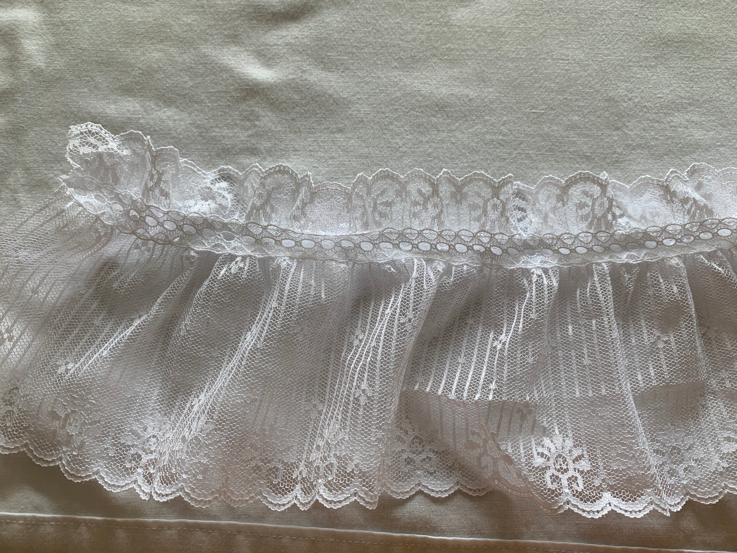 Lace White Two Tiers, 15 Feet, 5 Inch Wide, Trim, Lace, Crafts, Hobbies, Photos. Card-Making, Baby Clothes