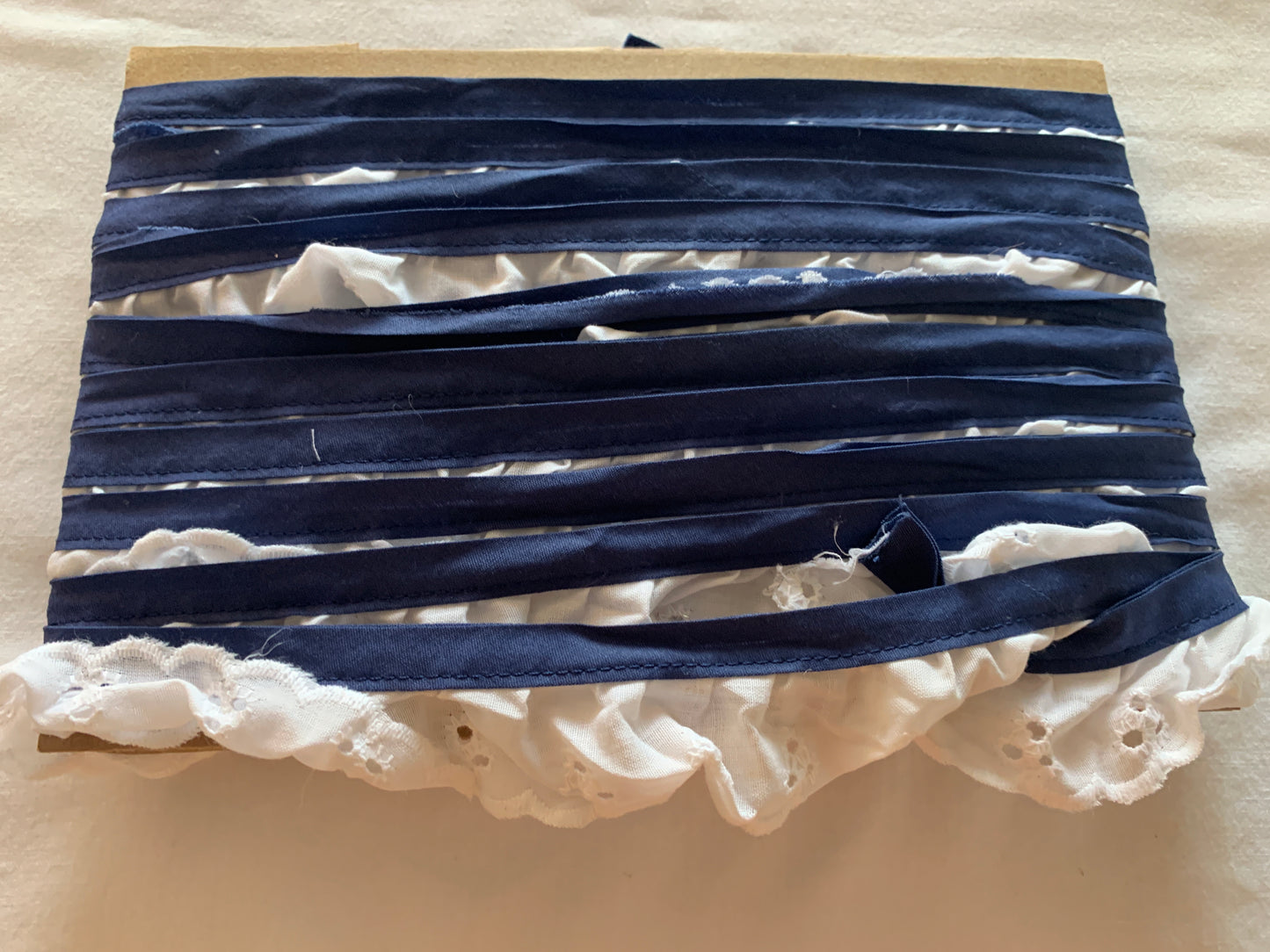 Trim Blue and White, 15 Feet, 1 1/2 Inch Wide, Cotton Trim, Lace, Crafts, Hobbies, Photos. Card-Making, Baby Clothes