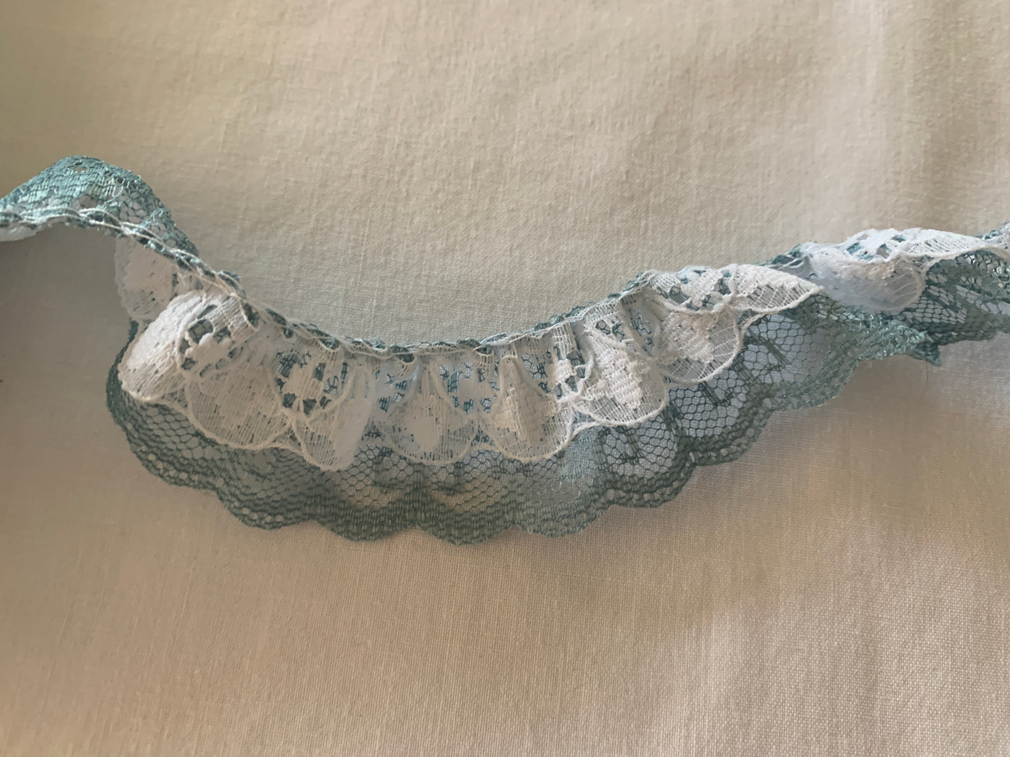 Trim Light Blue and White Tiers, 45 Feet Long, 1 Inch Wide, 100% Polyester Lace, Crafts, Hobbies, Photos, Card-Making, Baby Clothes (Copy)