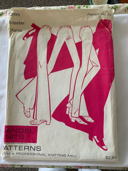 Kandel Sewing Pattern 10, Misses' Omni Master Pants, Size 8-20, Uncut, Vintage 1970