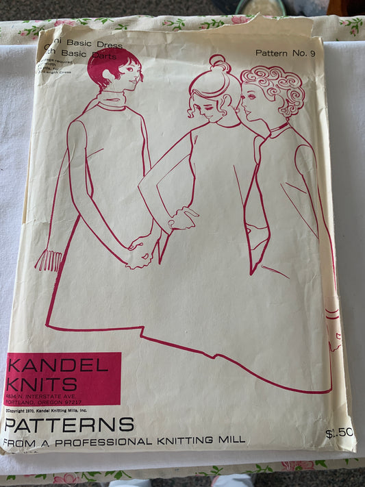 Kandel Sewing Pattern 9, Misses' Omni Basic Dress, Size 6-20, Uncut, Vintage 1970