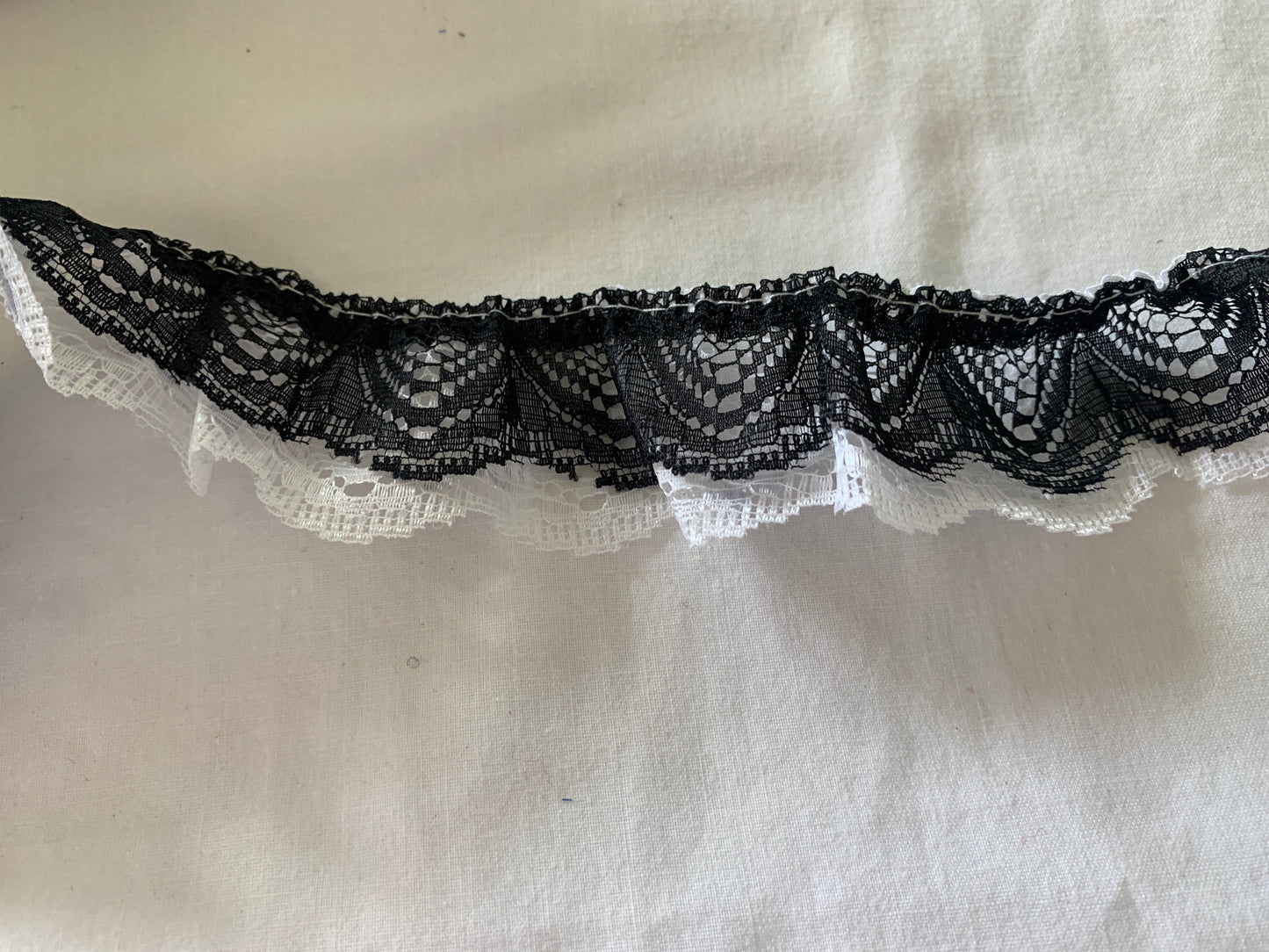 Trim White and Black, Tiers, 45 Feet Long, 1 1/2 Inch Wide, 100% Polyester Lace, Crafts, Hobbies, Photos, Card-Making, Baby Clothes