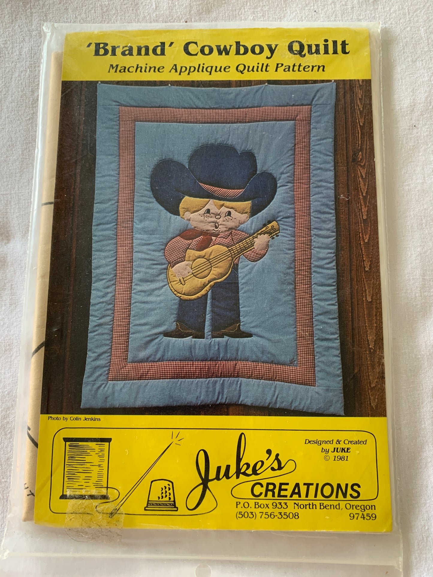 Quilt, Blanket, Brand Cowboy Quilt, Applique, Juke's Creation, 44 x 60 Inches, 1981