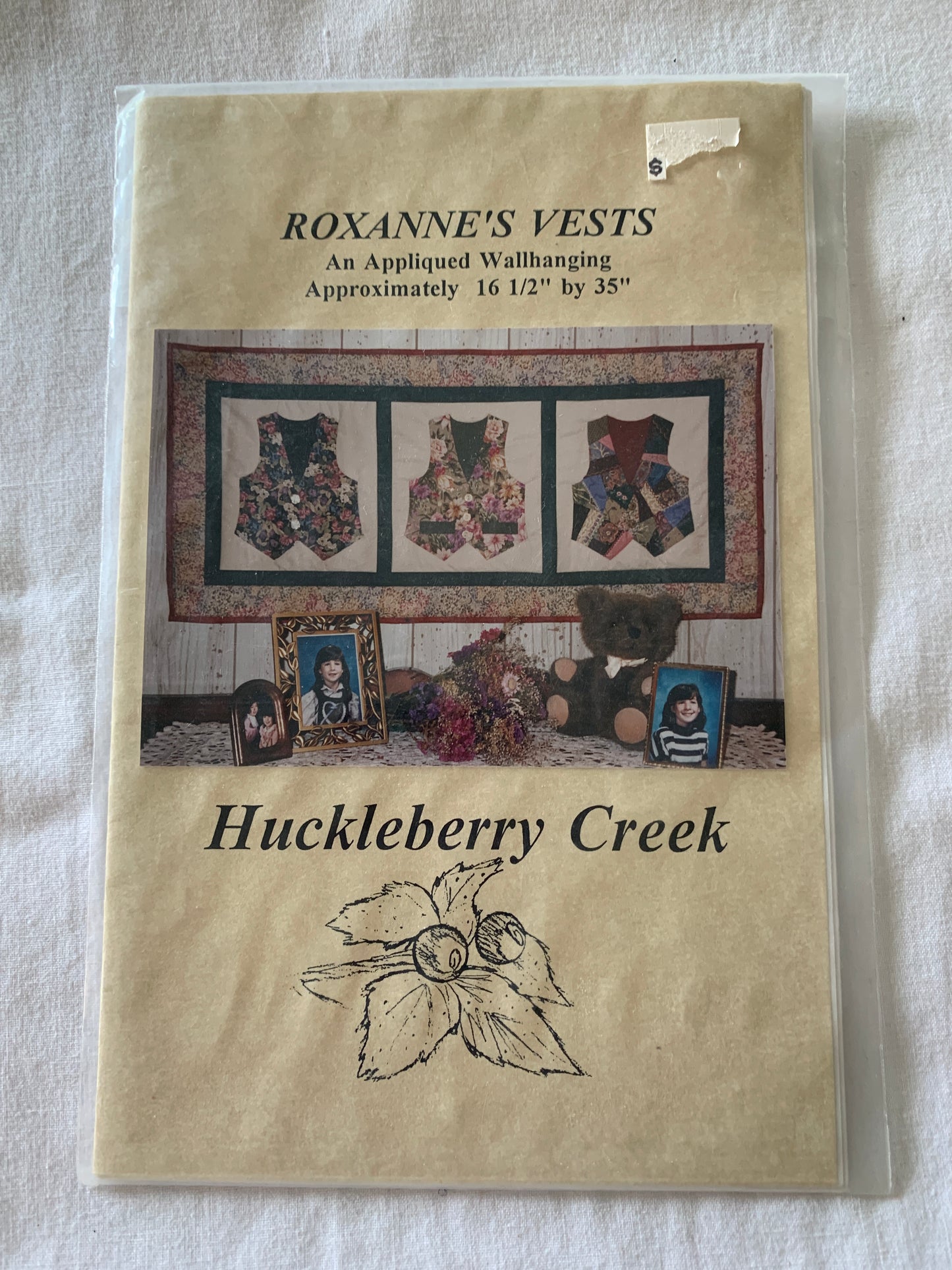 Wall Hanging, Roxanne's Vests, Huckleberry Creek, Applied, 16 1/2 by 35 Inches