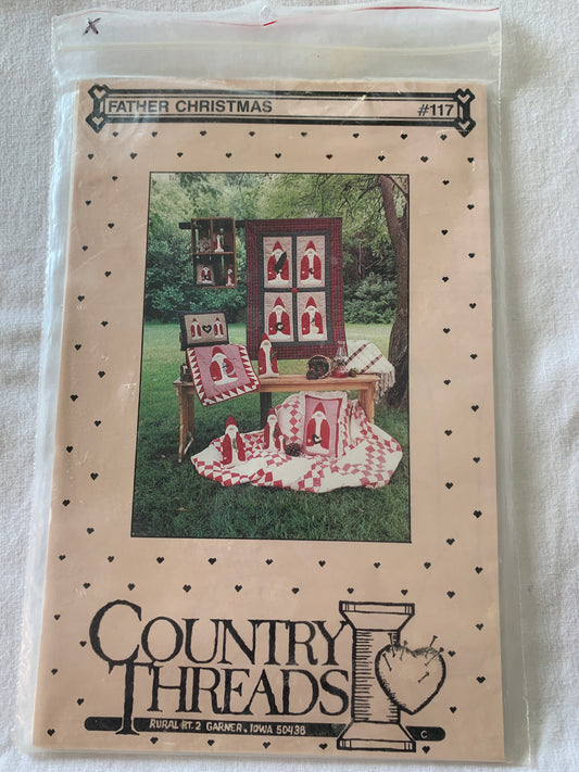 Country Threads Father Christmas Doll Pattern #177 And Ornament, Instructions Only, 1986