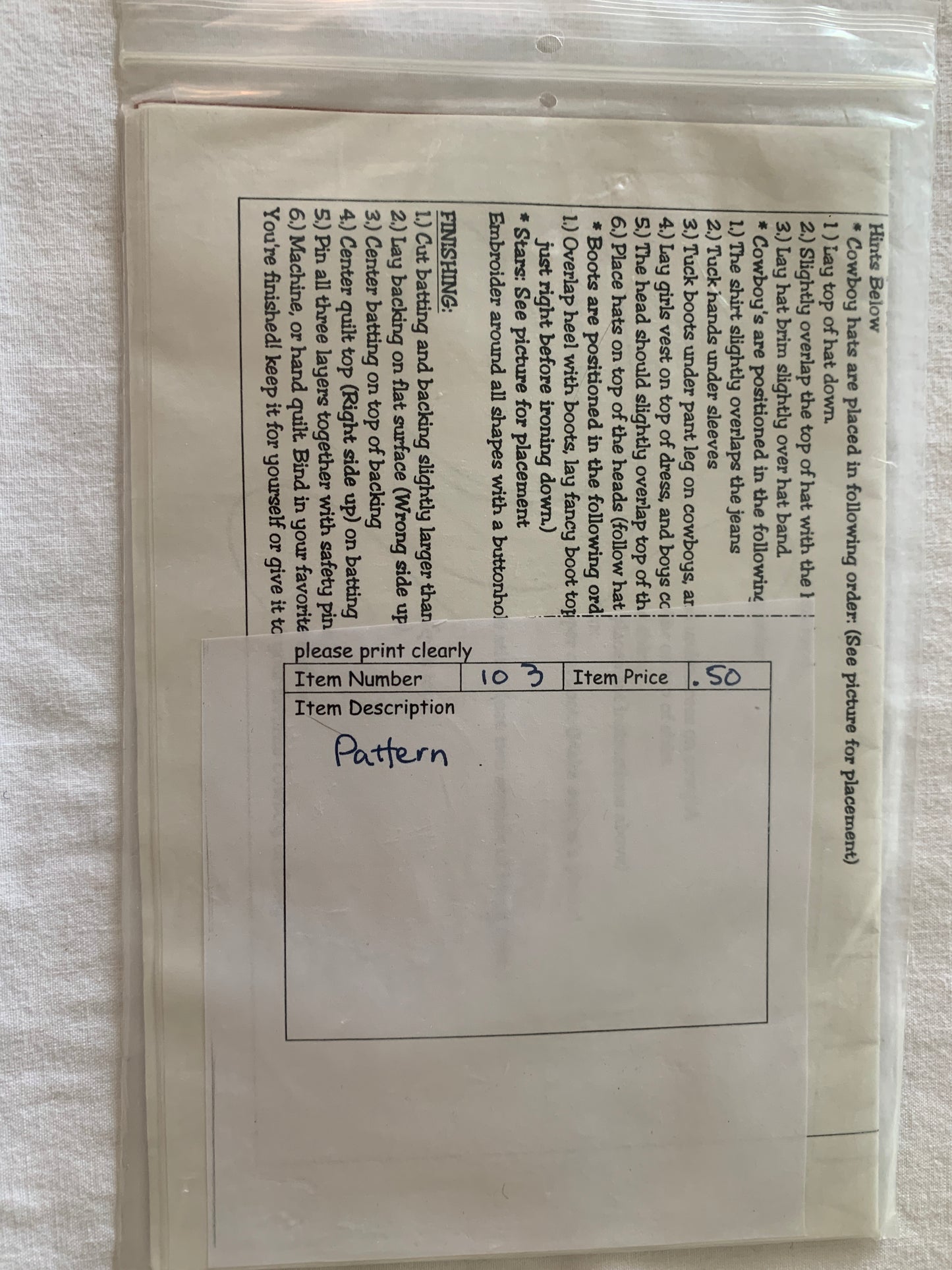 Quilt Pattern, Blanket, N Cowgirl Heaven, Creek Bottom Quilts #131 41 x 48 Inches