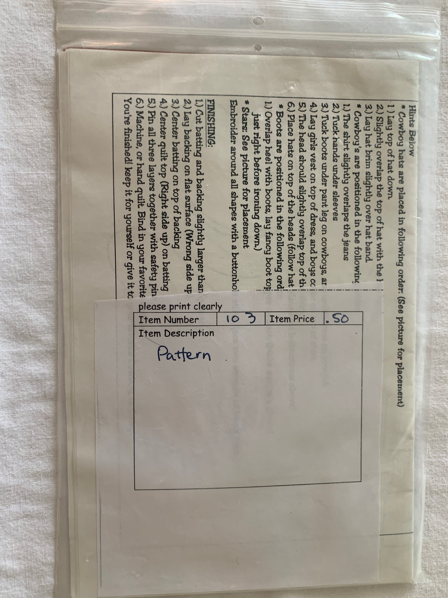 Quilt Pattern, Blanket, N Cowgirl Heaven, Creek Bottom Quilts #131 41 x 48 Inches