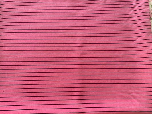 Pink with Black Stripes Polyester Lightweight Approx 272 x 60 Inches, New/Old Stock