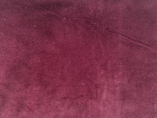 Deep Burgundy Velvet Medium Weight Fabric, Approx 34 x 100 Inches, New/Old Stock 