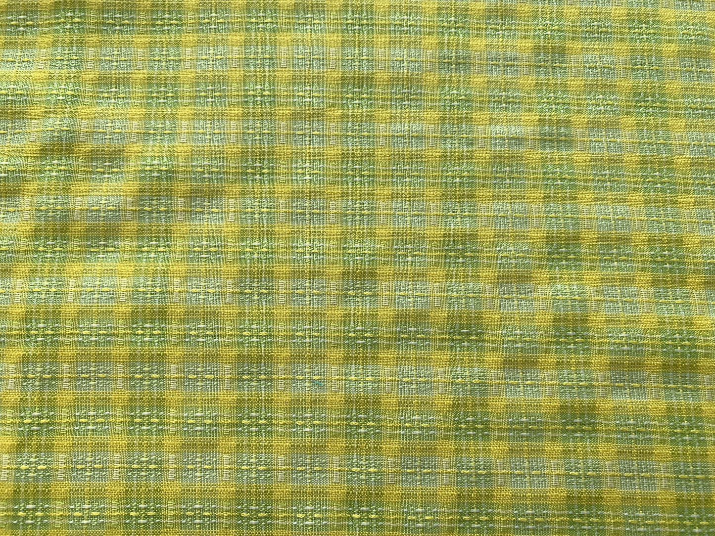 Yellow Green Polyester Light Weight Fabric, Approx 58 x 108 Inches, New/Old Stock 