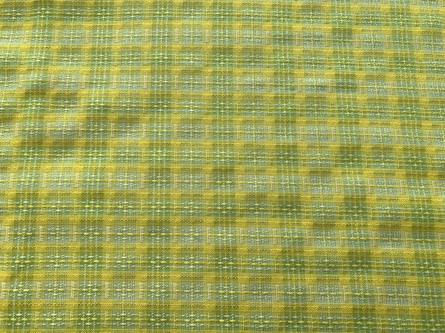 Yellow Green Polyester Light Weight Fabric, Approx 58 x 108 Inches, New/Old Stock 