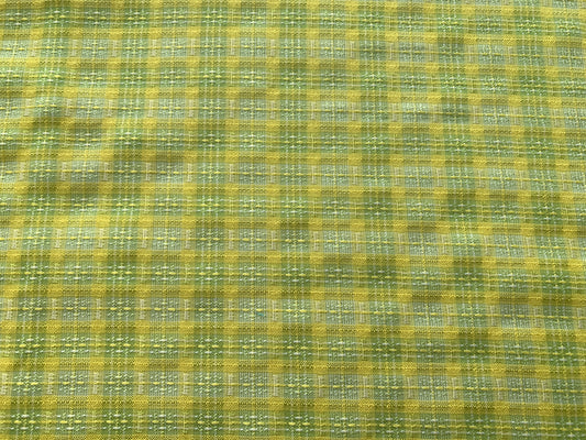 Yellow Green Polyester Light Weight Fabric, Approx 58 x 108 Inches, New/Old Stock