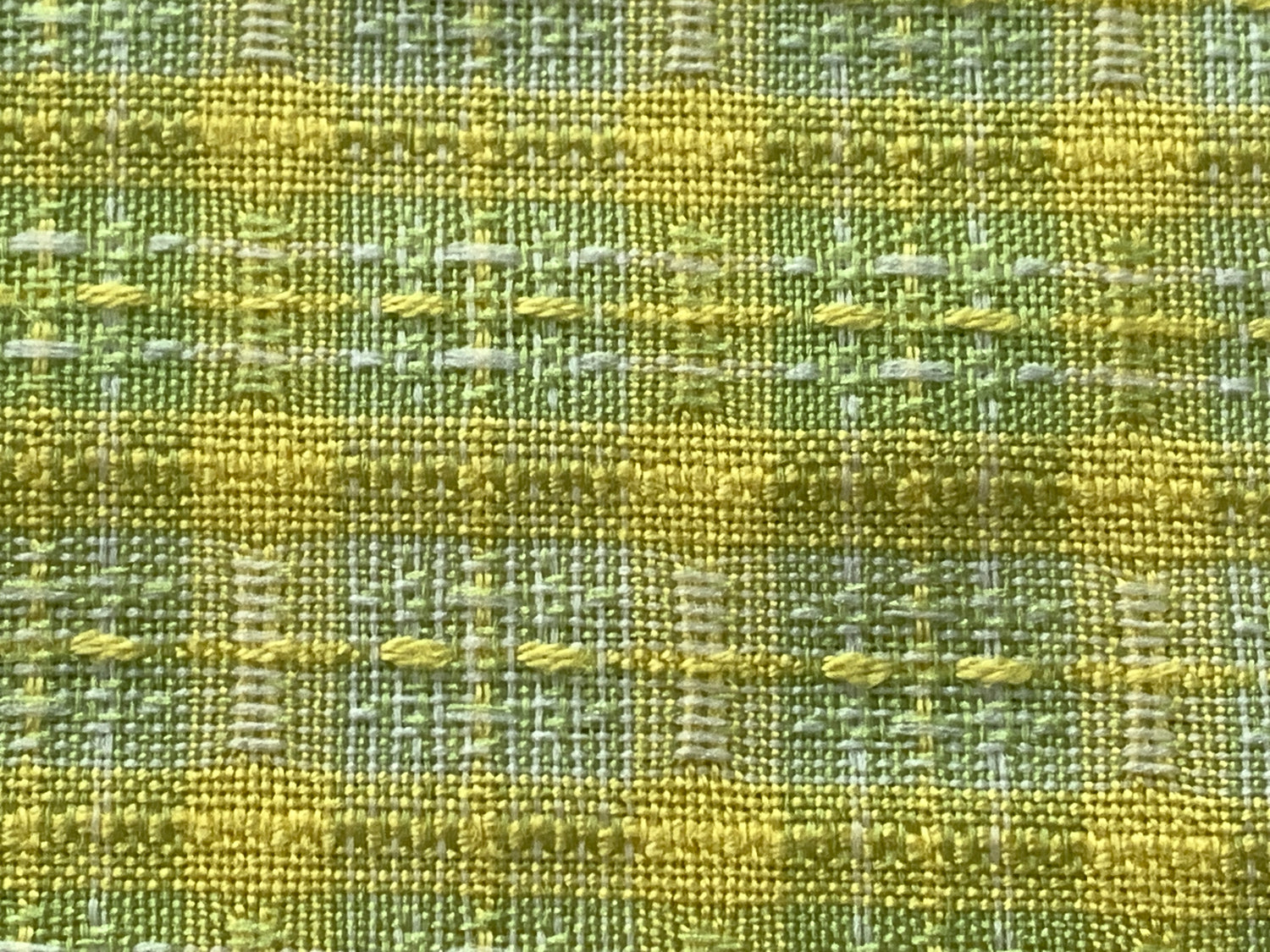 Yellow Green Polyester Light Weight Fabric, Approx 58 x 108 Inches, New/Old Stock 