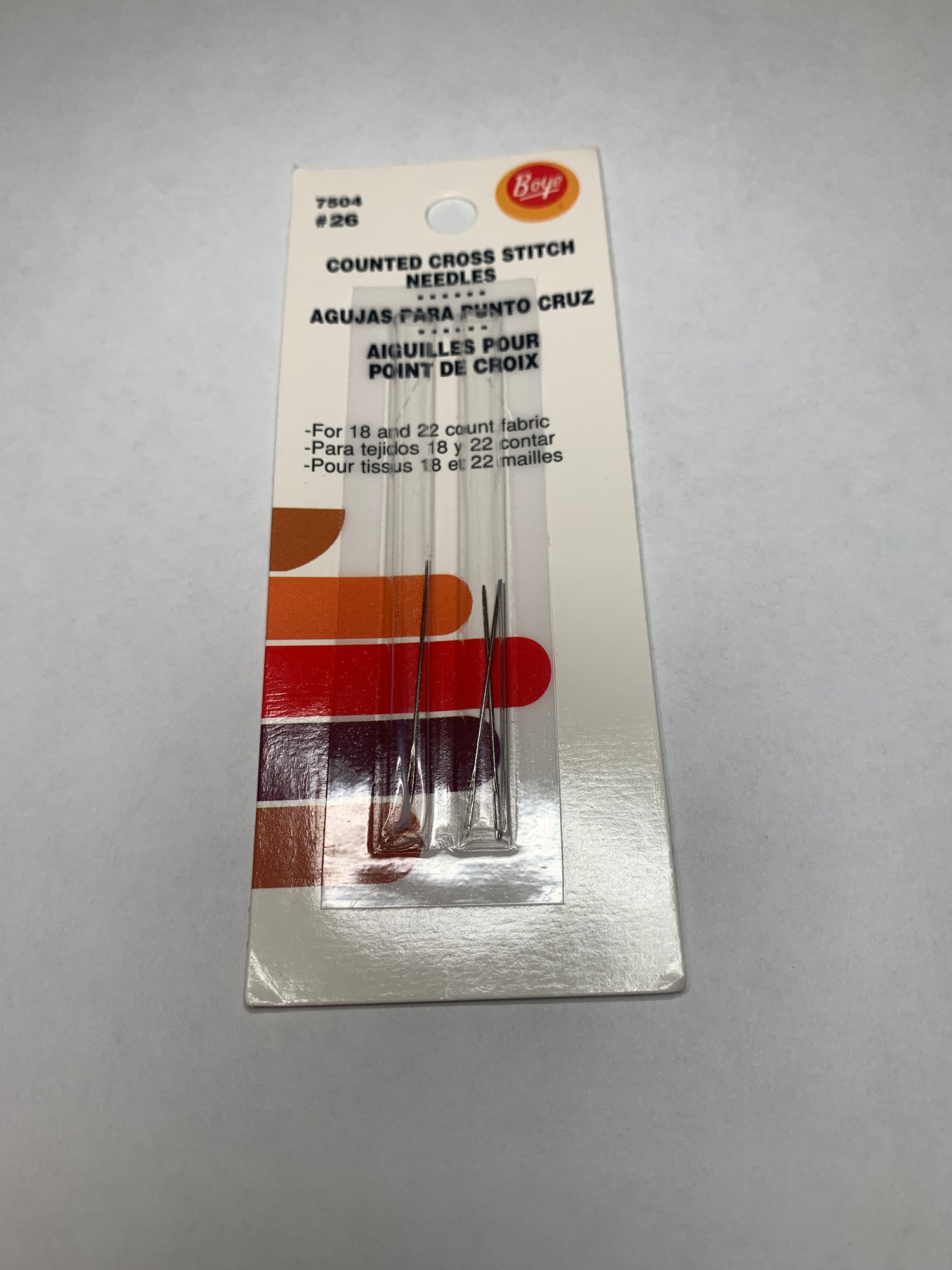 Boye Counted Cross Stitch Needles, 18 and 22 Count Fabric 